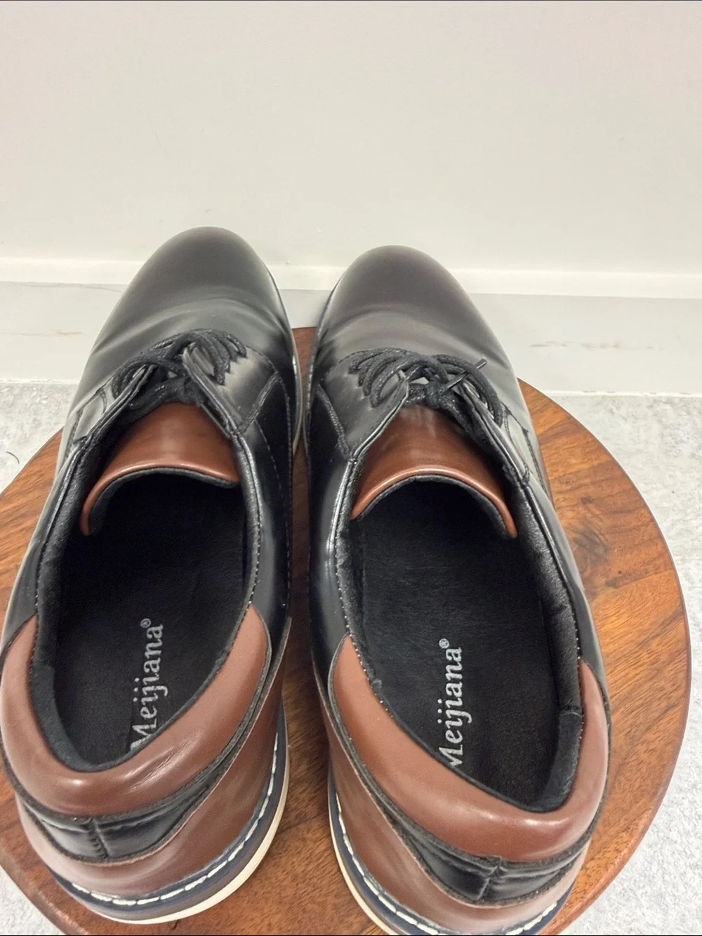 Meijiana Men’s Black Oxford Dress Shoes Size 12 / EU 45
